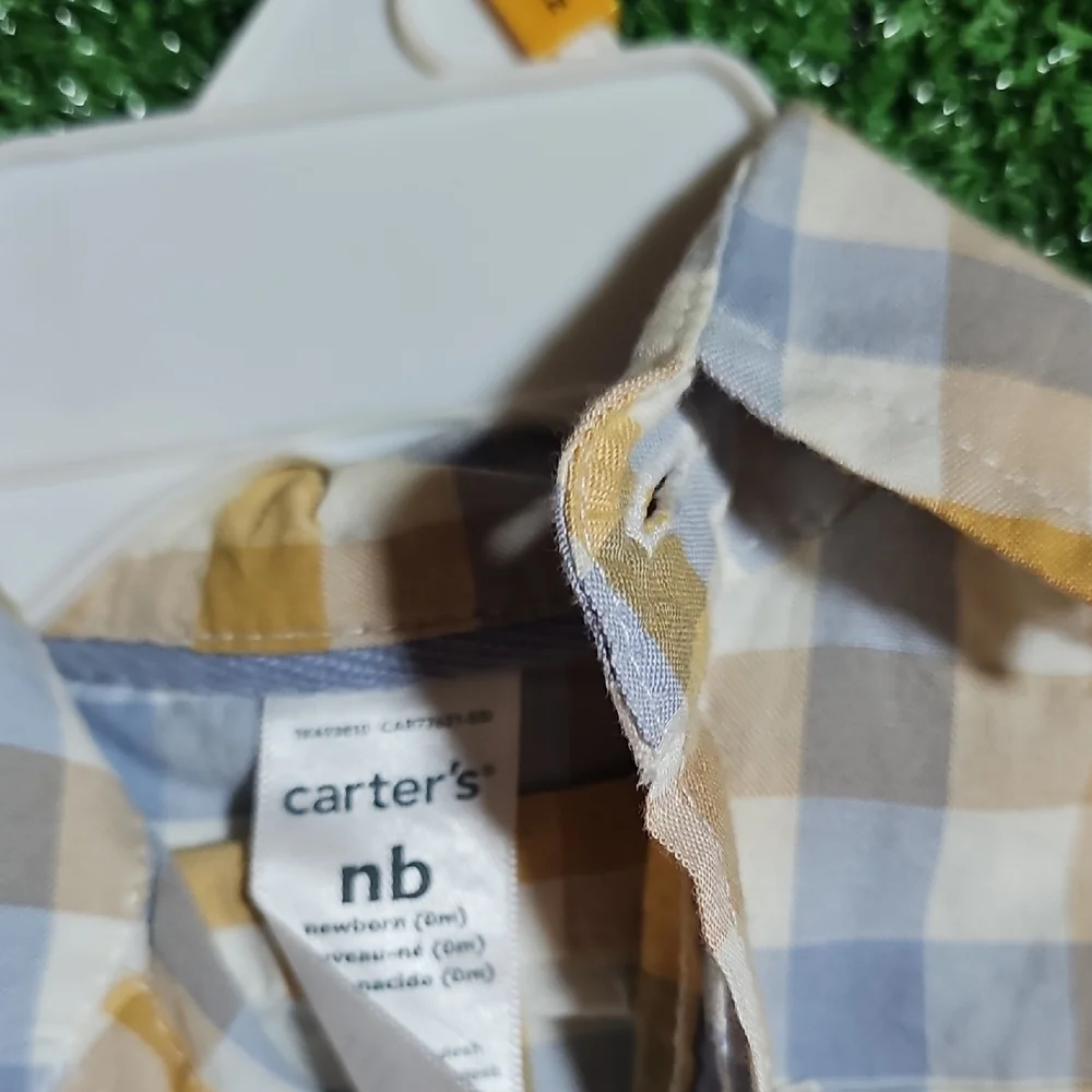 Carter's Yellow and Blue Checkered Baby Outfit